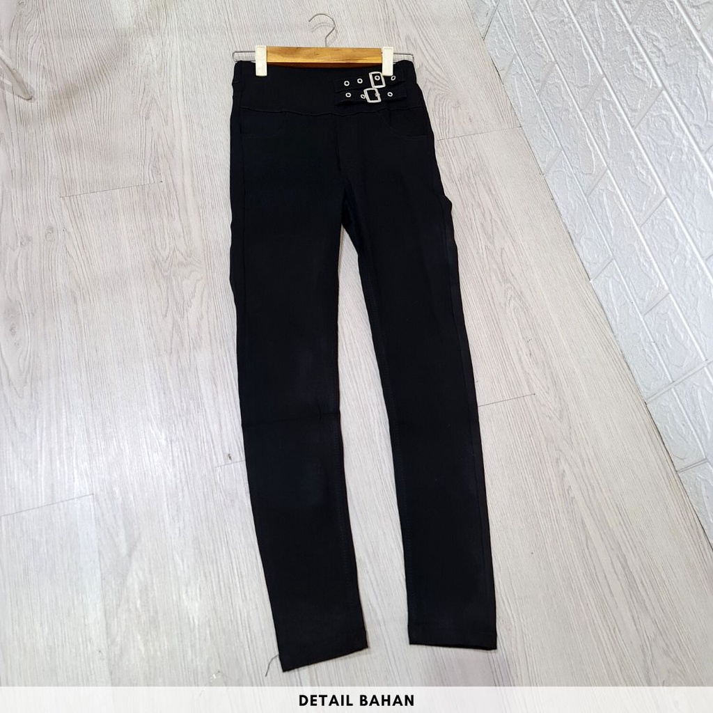 4601 claured belt slim fit jeans celana import korea