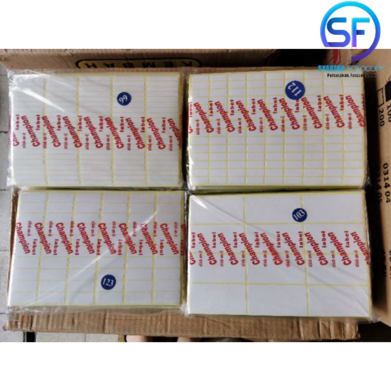 

LABEL KERTAS/ LABEL STICKER/ STICKER UNDANGAN / LABEL UNDANGAN NO. 102/ 112/ 99 CHAMPION