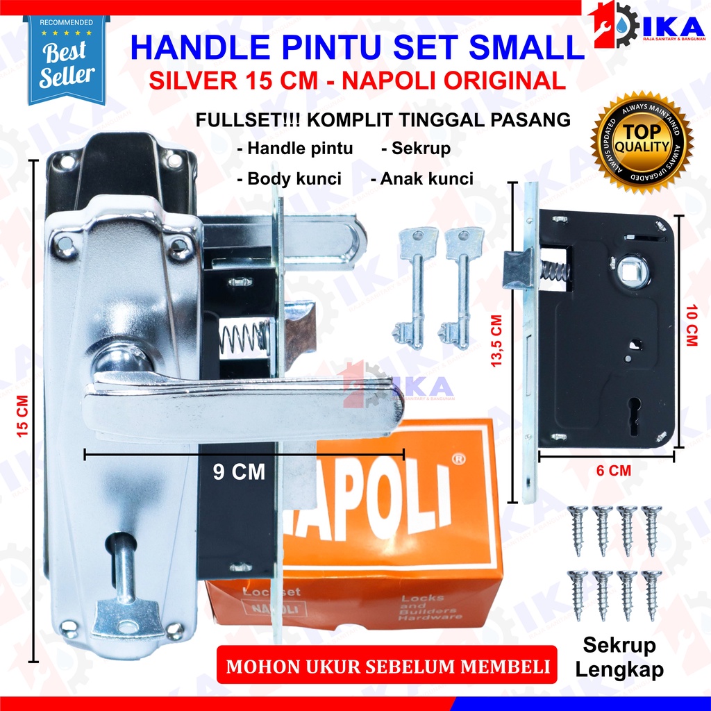 Kunci pintu kecil bagus handle kamar Kunci Pintu kecil 15 cm l Gagang Rumah l Handle Full Set I Kunci pintu kamar Handle Set Kunci / Body ongkel / Kunci Pintu ukuran SMALL / gagang pintu rumah kamar satu set