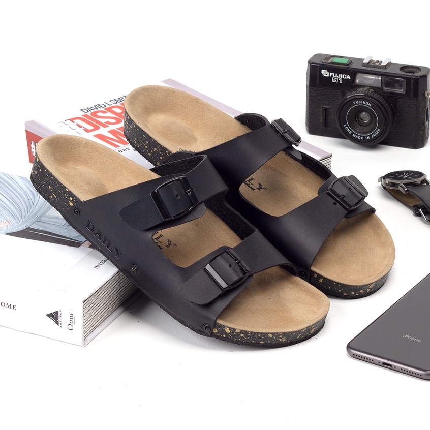 EFRON CREAM |ManNeedMe x DAILY| Sandal Pria Sendal Casual Kulit ORIGINAL