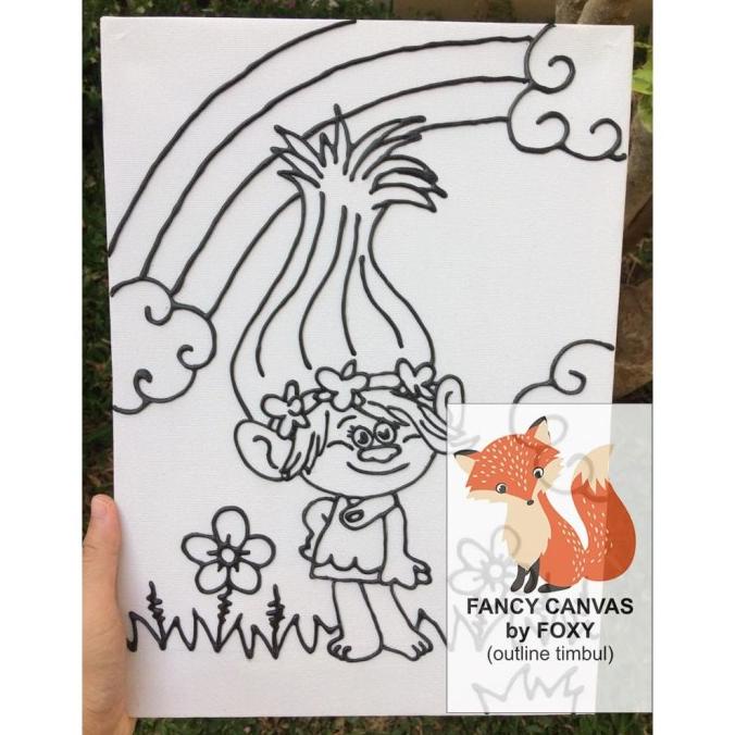 

kanvas lukis anak gambar TROLLS