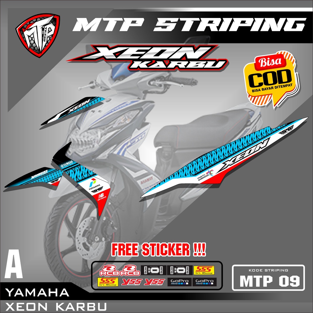 (TERLARIS) Sticker Striping Variasi YAMAHA XEON RC Semi Full Desain Terlaris MANDALIKA RACING - Anti