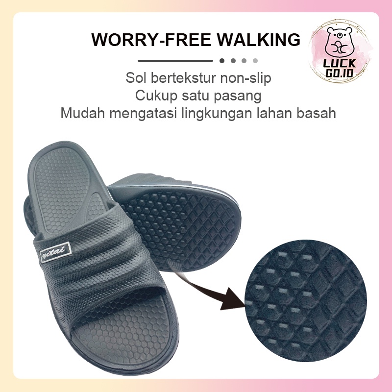 Sandal Pria Karet Anti Slip Sandal Kasual Rumah Yang Menebal 2022 Baru Sandal Murah Yitai Sandal