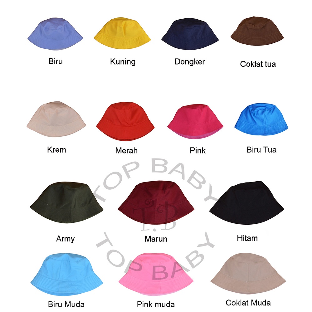 Topi Anak Bucket Polos Bulak Balik - 4672