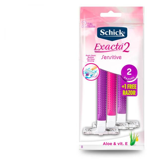 SCHICK EXACTA 2 SENSITIVE WOMEN 2 + 1 PINK
