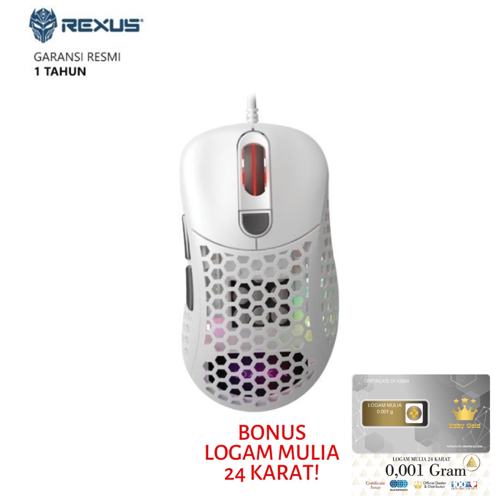 Rexus Daxa Air 16000DPI Mouse Gaming Pro Adjustable Weights