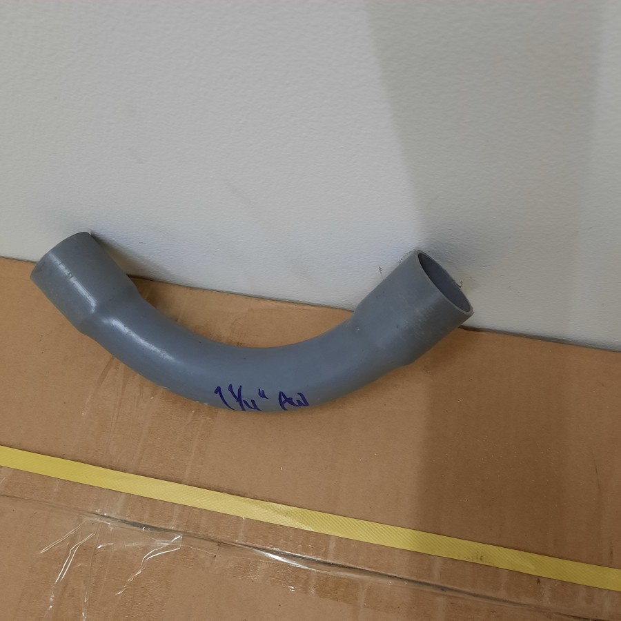 long elbow 1 1/4" keni panjang 1 1/4 inch pvc AW MASPION large radius 11/4" keni panjang 11/4" long 
