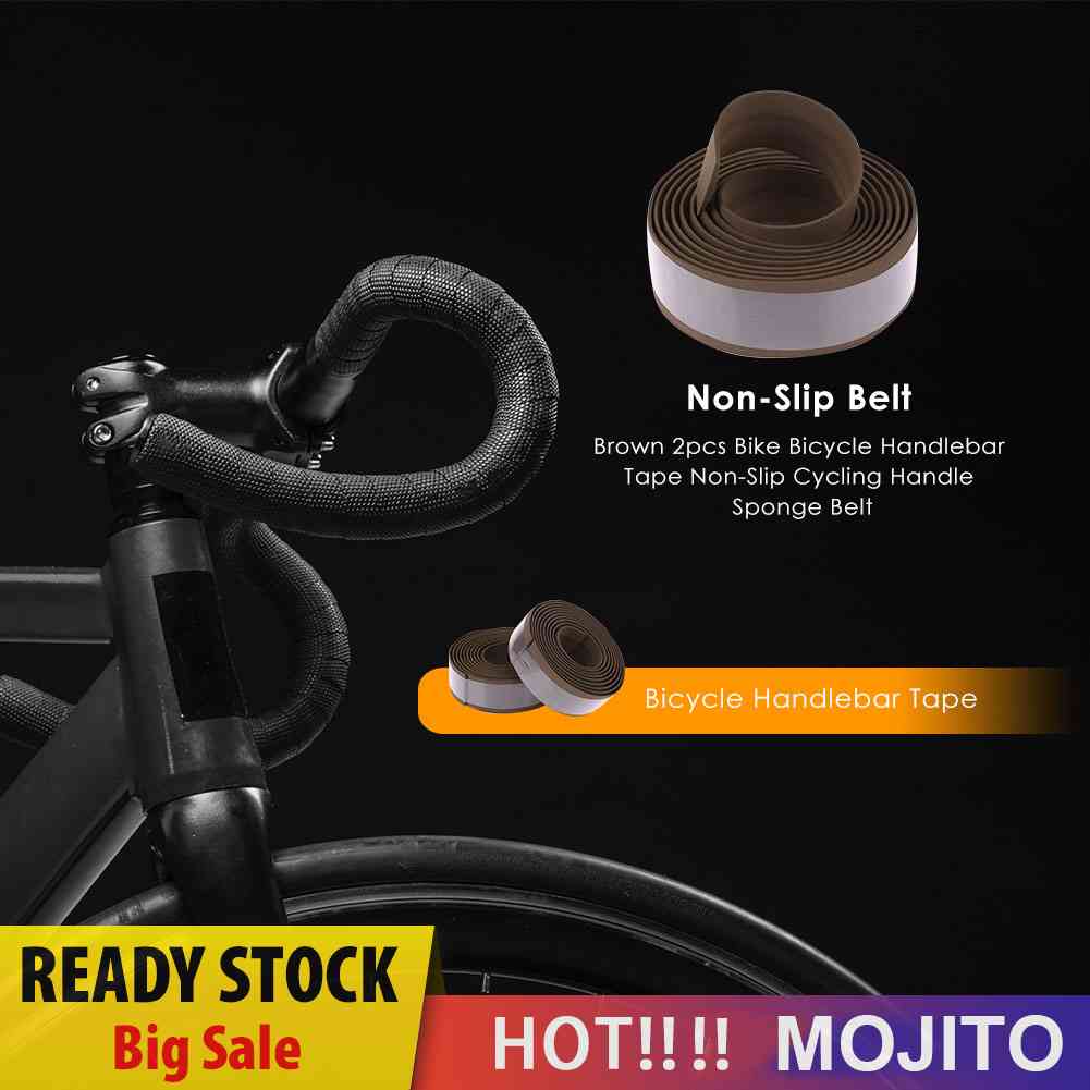 2pcs Tape Spons Stang Sepeda Anti Slip Warna Coklat