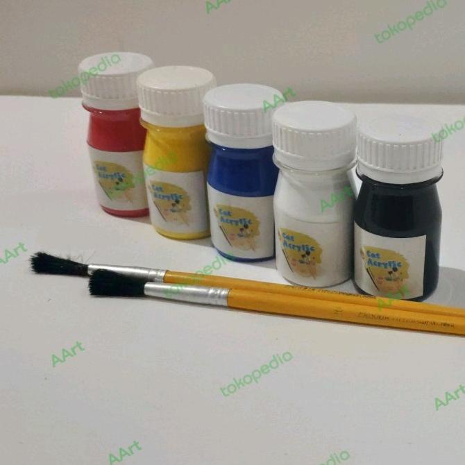 

Promo Paket Cat Acylic Set 5 warna 50 ml + 2 kuas Stok Terbatas Non COD