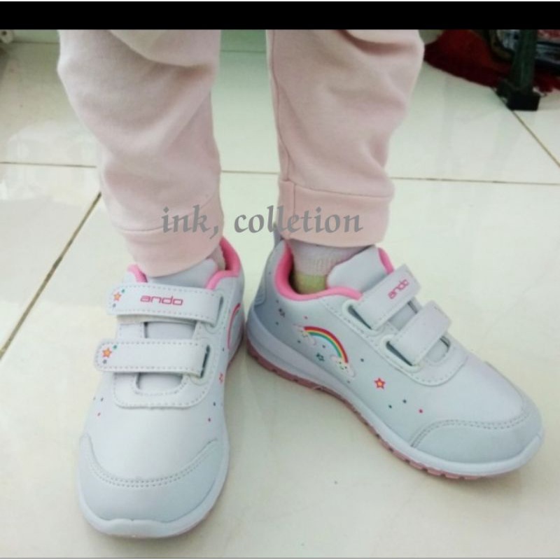 Sepatu sekolah anak perempuan cantik ando sneaker karakter minicorn Elina25-32  PAUD TK SD