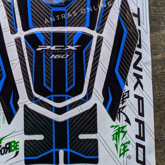 tank pad tankpad new pcx 160 stiker sticker timbul motor - biru robot