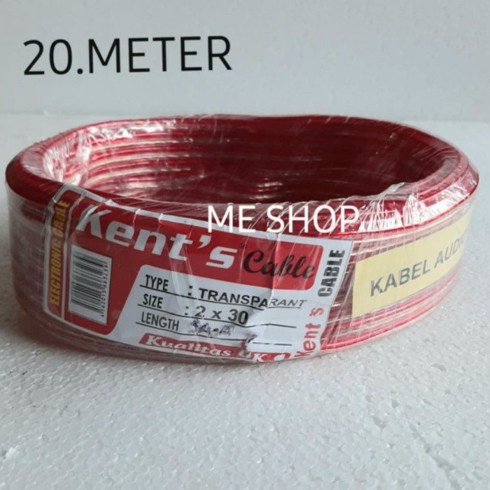 SPEAKER Kabel Speaker 2x30 - 2x50 - 2x80 Kabel Audio Transparant-kabel listrik - 2x30 20meter aktif 