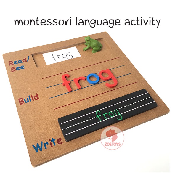 Zoetoys Montessori Language Activity | Compatible with LMA Moveable Alphabet Letters | Learn Writing Board Belajar Membaca Baca Tulis Menulis