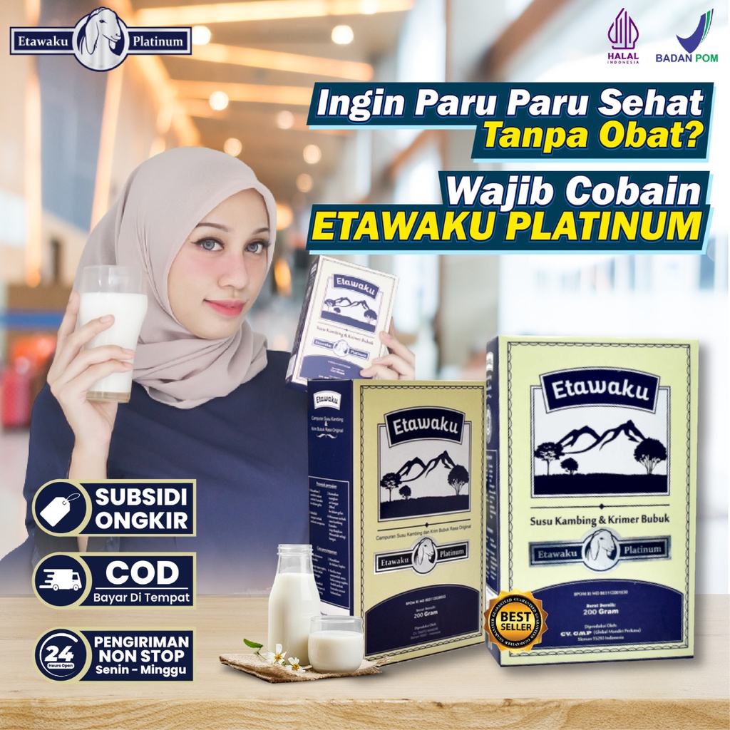 Etawaku Platinum Susu Kambing Etawa dan Krimer Nabati 100% Asli Original Untuk Atasi Nyeri Sendi Sesak Nafas Kesehatan Tulang dan Sendi Sehat Rendah Gula Teruji Klinis