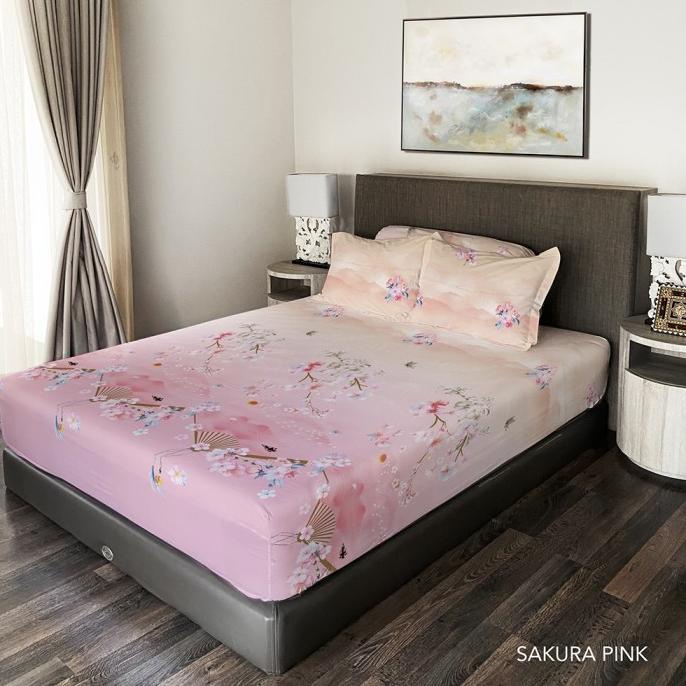 King Rabbit Sprei King uk 180x200x40 cm Bamboo Sakura Pink