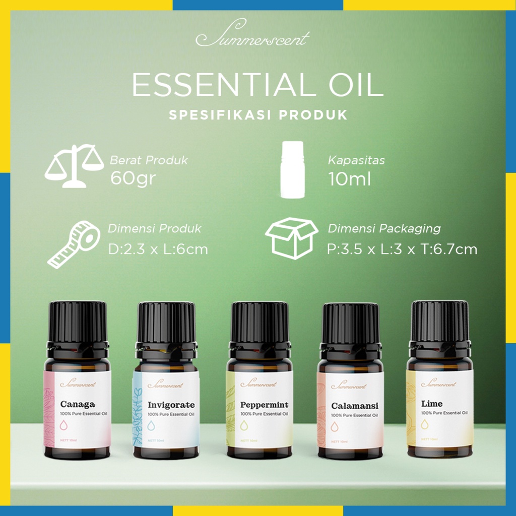 Summerscent - Essential Oil - Peppermint - Canaga - Calamansi - Lime - Invigorate - 10ml