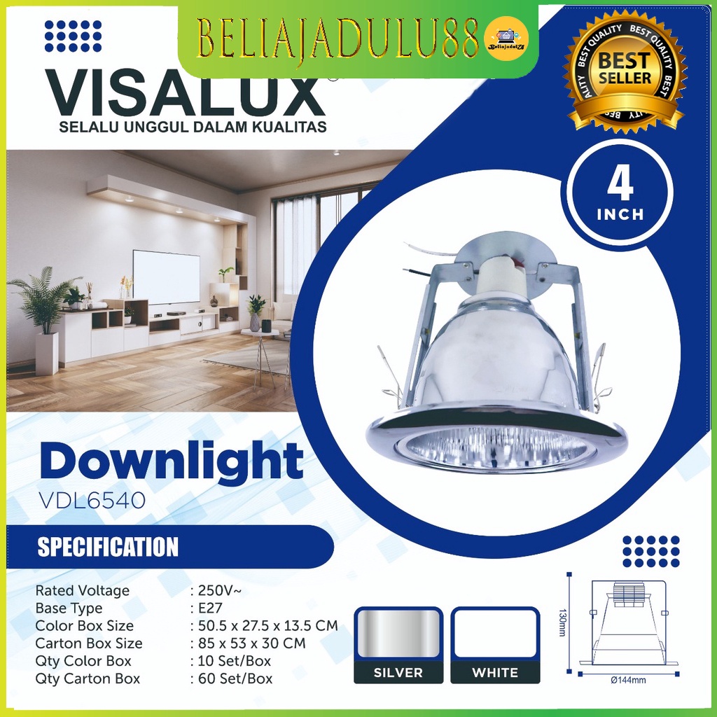 Beliajadulu88 Downlight 3.5 inch dan 4 inch Tebal Adjustable plus Fitting E27 Bulat / Lampu Plafon material aluminium