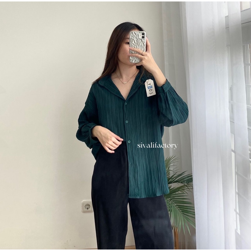 Ha-ri Shirt | Kemeja Wanita Oversize - Basic Shirt Kemeja LADYCRUSH