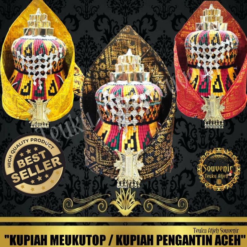 Topi Pengantin Pria Aceh komplit || Kopiah Meukutop Khas Aceh