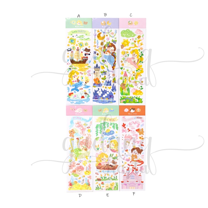 Stiker Cute Fairytale Sticker Motif Kartun Anak Lucu Mermaid DIY Scrapbook GH 303905