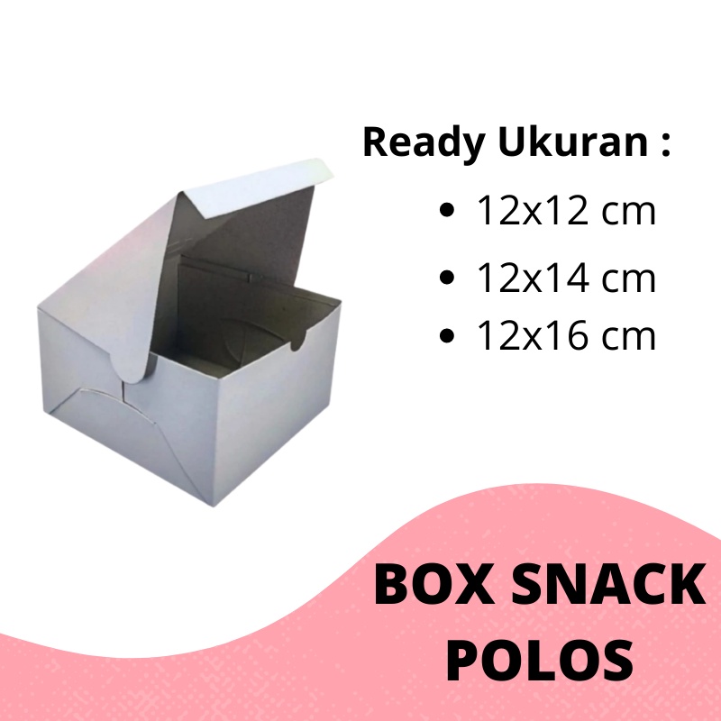 Kotak Dus Kue Snack Box Polos 12x12 12x14 12x16 l Kardus Snack Aqua