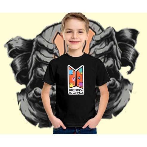 Baju Kaos Anak Laki - Laki & Perempuan Karakter Murah Permision To Dance - BABY PINK , S