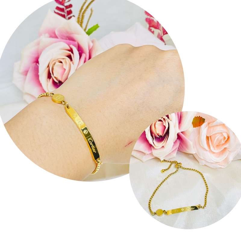 Gelang serut Titanium Simple Gold