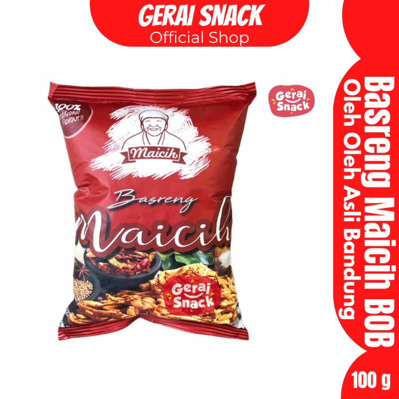 Basreng Maicih Bob Baso Goreng Ikan Pedas Sedang Khas Bandung 100 g