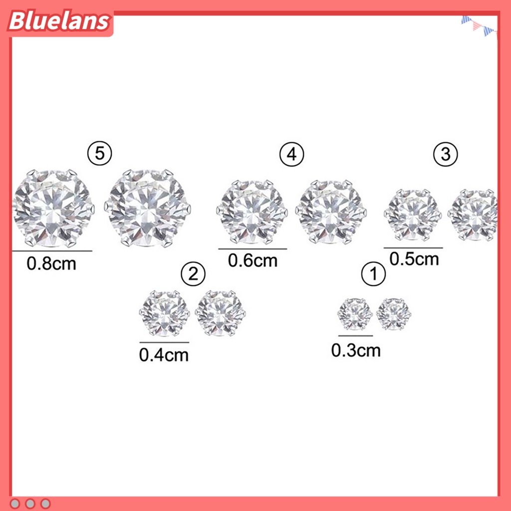Bluelans 12 Pairs Earrings Exquisite Lovely Design Cubic Zirconia Brilliant Jewelry Ear Studs