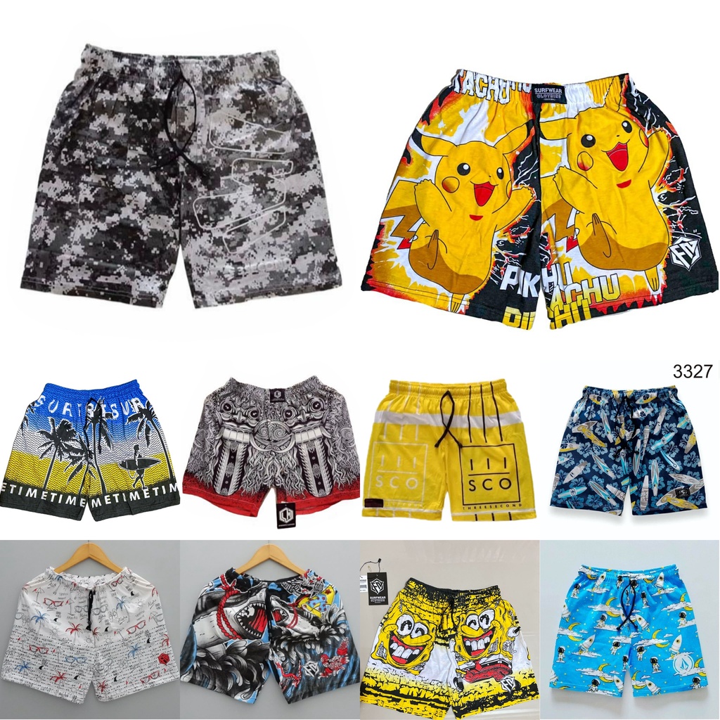 3pcs Boxer Random Murah | Boxer Unisex | Celana Pendek Distro | Celana Pendek Dewasa | Boxer Dewasa| Boxer Pria | Motif Random