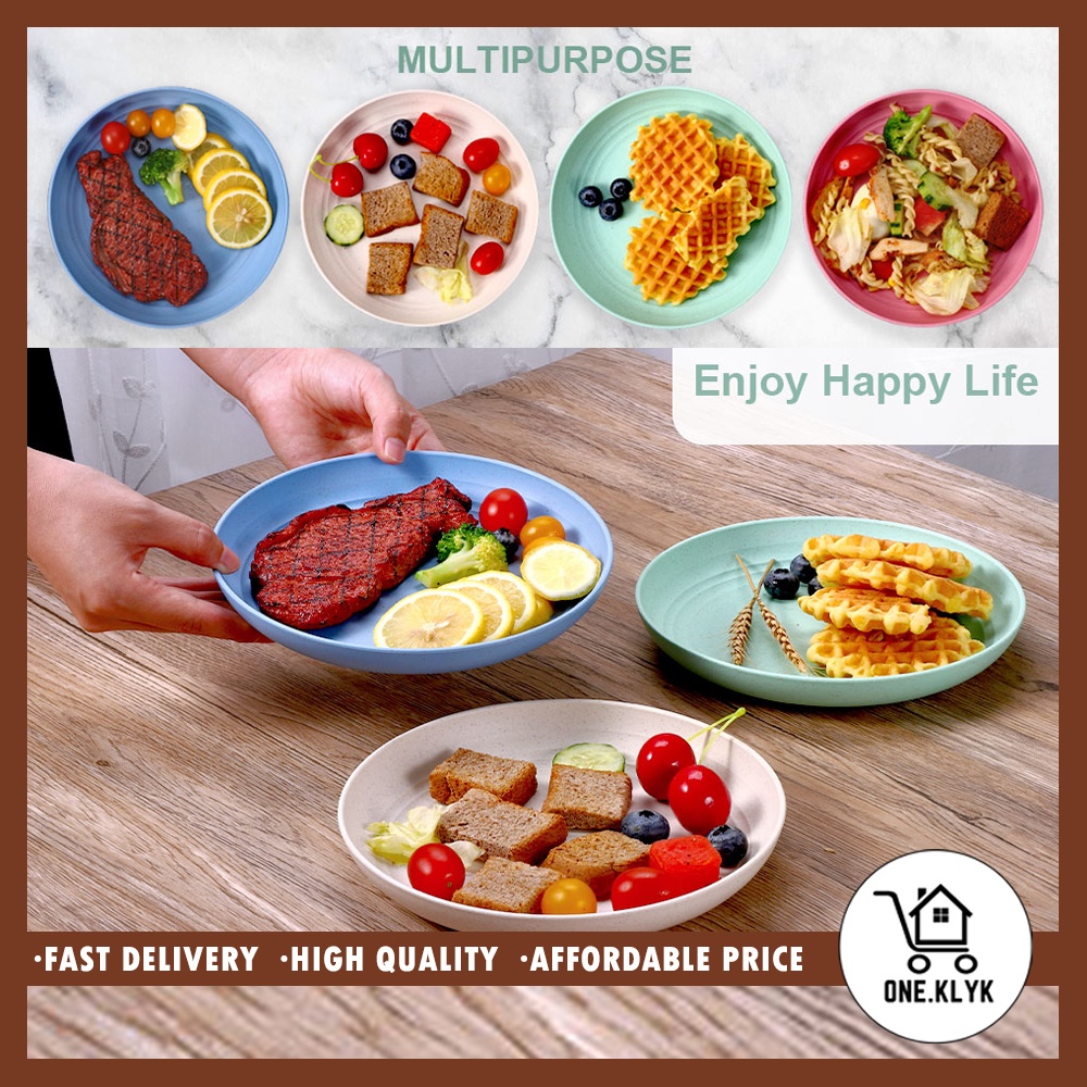 Piring Ukuran 25 cm | Piring Makan Piring Lauk Anti Pecah | Piring Makan Anak Wheat Straw Anti Pecah