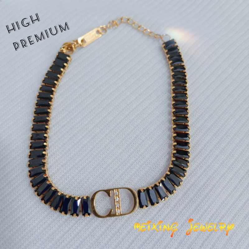Gelang titanium model CD asli black and gold original lapis emas mewah dan casual kualitas premium