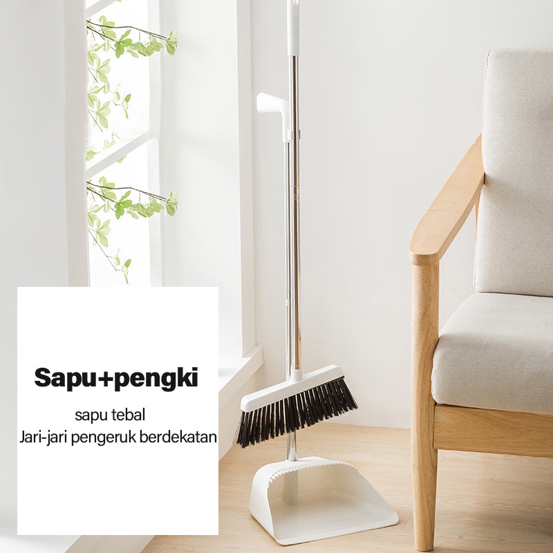 Broom Set Wiper 2in1 Sapu Dengan Pengki Praktis Dengan Fitur Penyaring