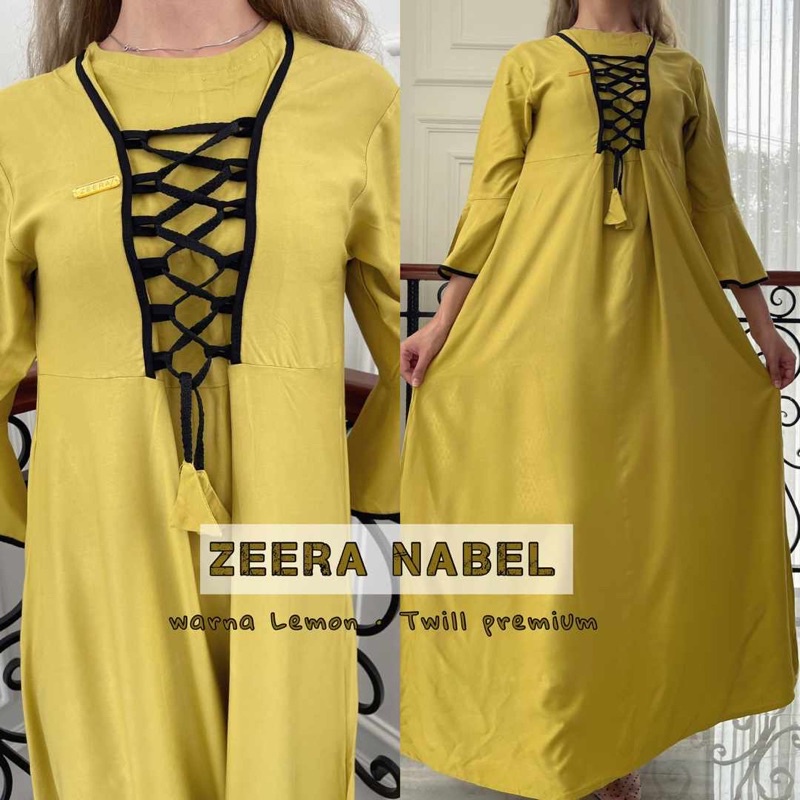 Daster Arab Zeera NABEL Long Dress Gamis Twill Premium