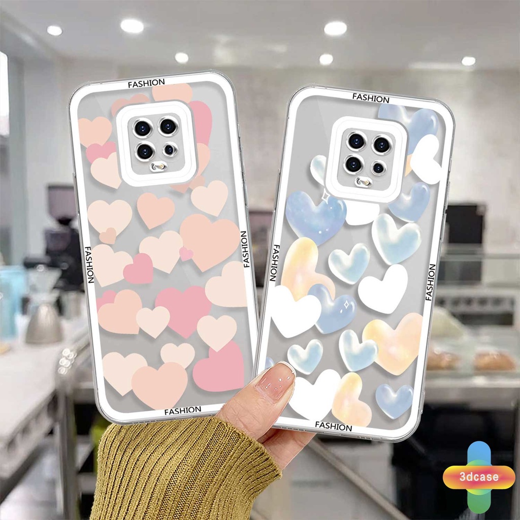 Soft Case Xiaomi Redmi 9C NFC 9A 9i 9T 9AT 9 PRO Power 9ACTIV 10X POCO C3 C31 M2 PRO Note 9 8 10 10S 9 10 PRO MAX 9S 11 POCO X3 NFC X3 PRO 10 Prime Fashion Love Heart Clear Soft TPU Case