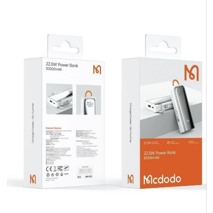 MCDODO Powerbank USB Type C Fast Charging 22.5W 10000mah PB Fast