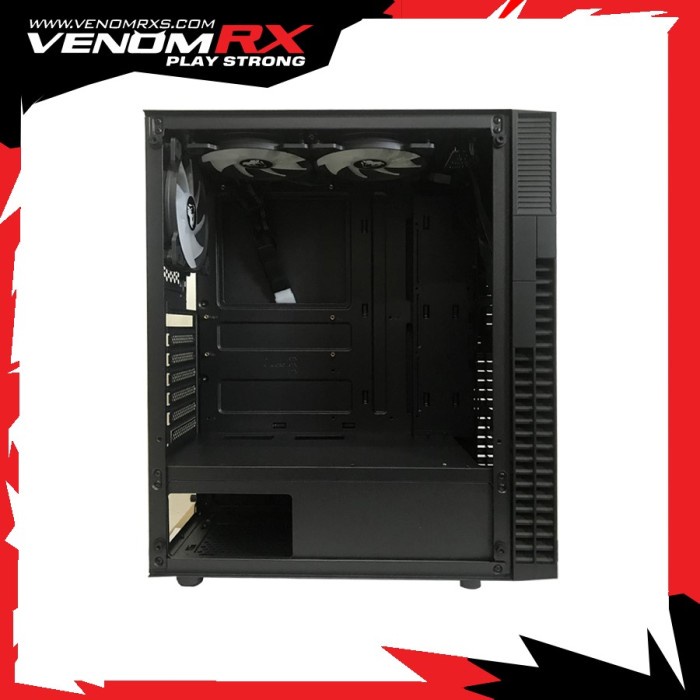 VenomRX Elden ATX Tempered Glass 3x120mm ARGB Fan - Black