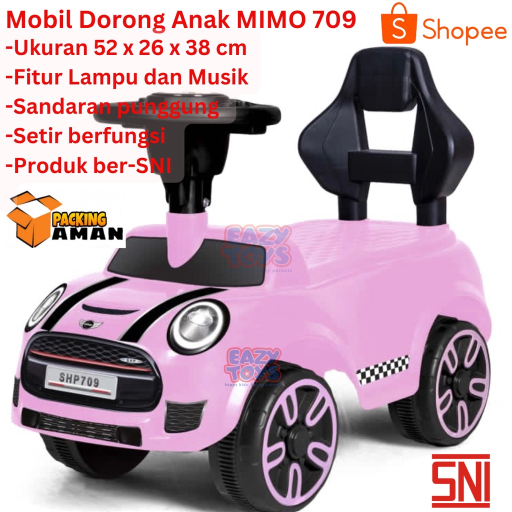 Mobil Anak Bisa Dinaiki Sedan Mini MIMO 709 Mainan Mobil Dorong Anak Fitur Lampu dan Musik