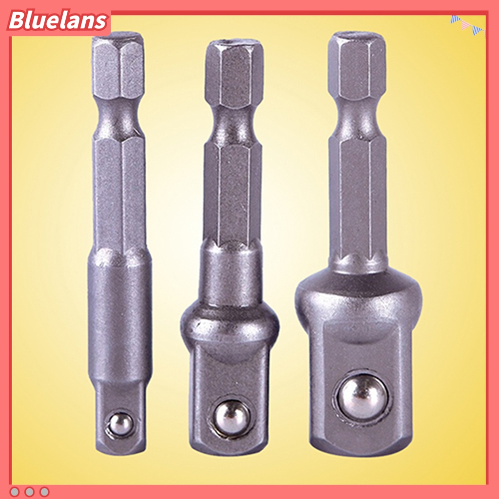 Perkakas Tangan: Set 3 Buah Socket Adapter Hex Shank Ke Driver Mata Bor Impact 1/4 3/8 1/2 Inci