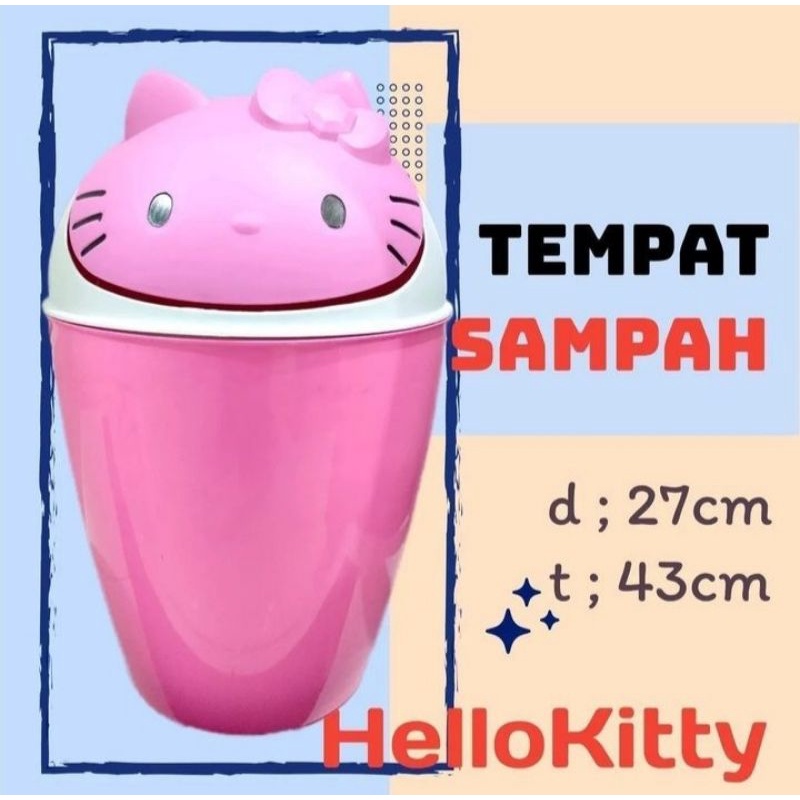 Tempat sampah lucu Hello kitty pink