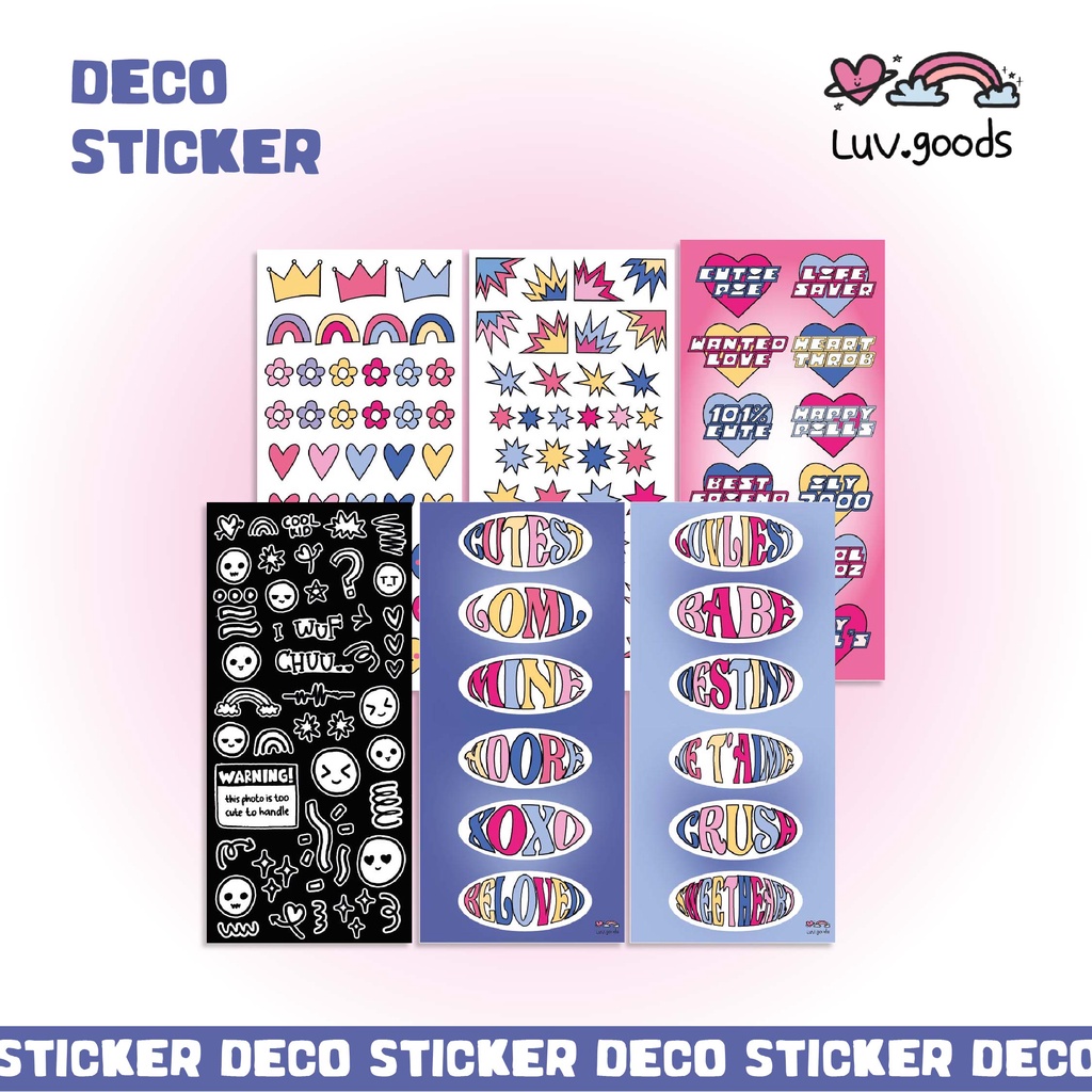 

no restock - min beli 2 pcs - deco sticker kisscut by luv.goods