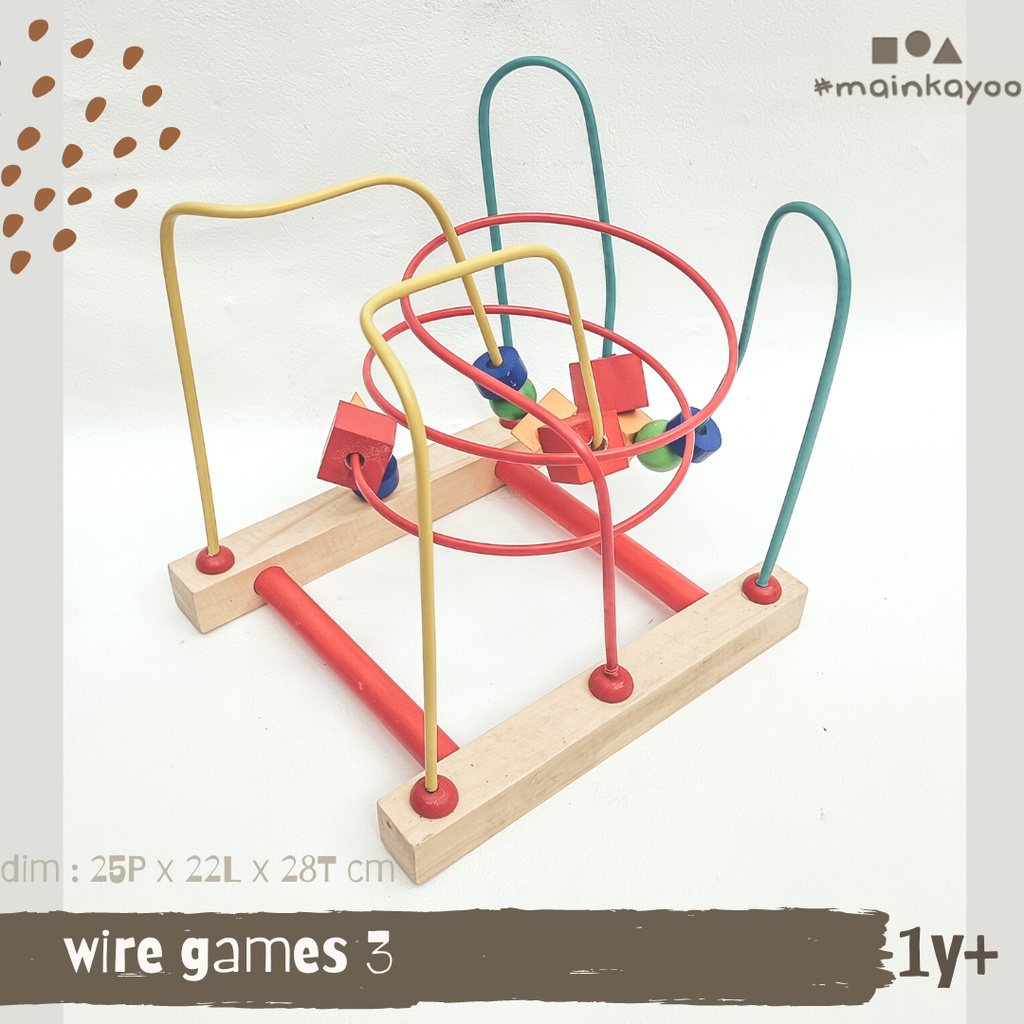 MAIN BIG WIRE GAME (3 line) - Mote Kayu Luncur Besar - Motorik Edukatif