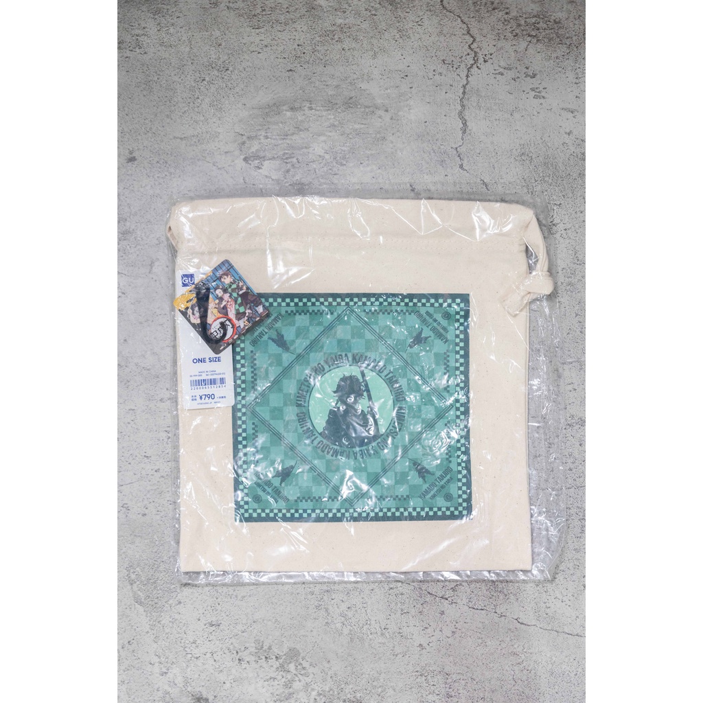 GU x Kimetsu no Yaiba Mini Drawstring Pouch Tanjiro Kamado