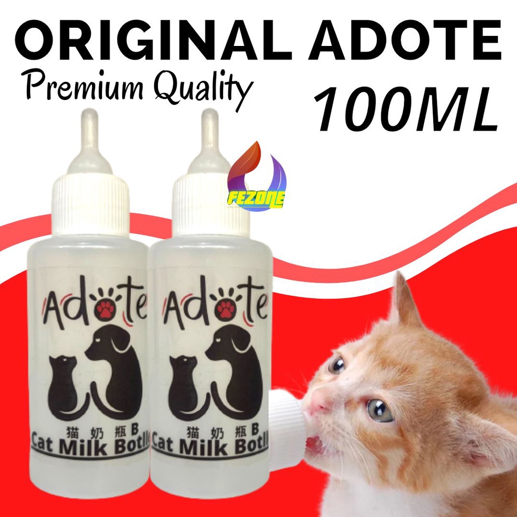 DOT BOTOL SUSU ADOTE ORIGINAL KUCING ANJING KELINCI Nipel Kecil 100ML BOTOL HEWAN FEZONE