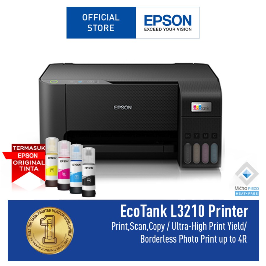 Printer Epson ecotank L 3210 L3210 pengganti Epson L3110 - Hitam