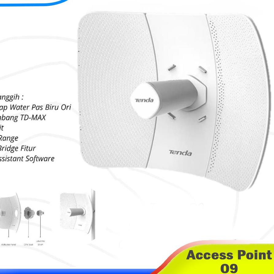 Grosir GB8QO Tenda O9 Tenda 09 5GHz 11ac 23dBi Gigabit Outdoor CPE 78 Ready Stock