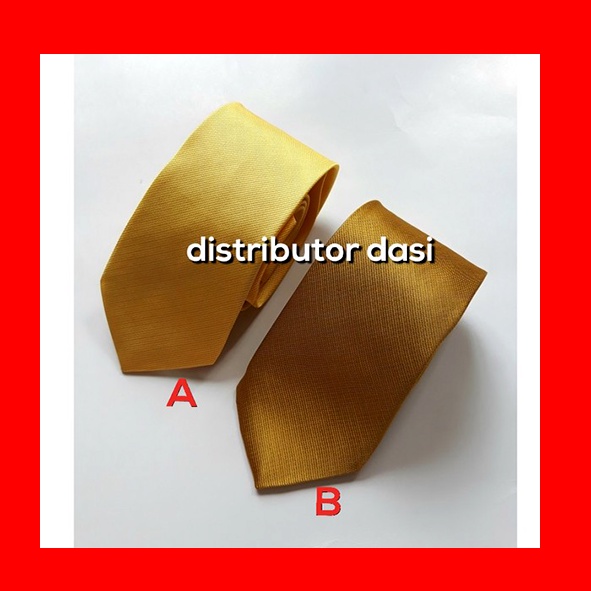 Dasi Panjang Salur Halus Warna Kuning Gold 3 Inch Distributor Dasi