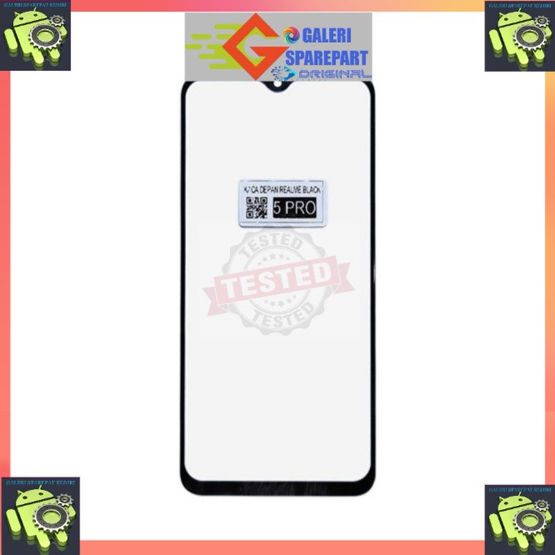 KACA DEPAN KACA LCD+LEM OCA REALME 5 PRO GLASS LCD