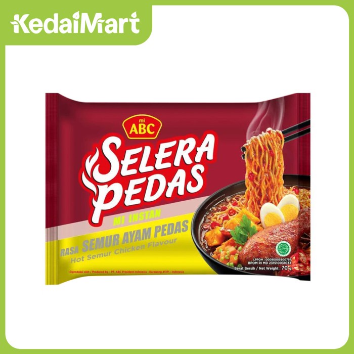 

NEW ABC Mie Instant Rasa Semur Ayam Pedas 70 Gram