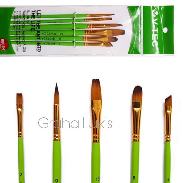 

Terjangkau!! V-Tec Brush A0278 Set 6 / Kuas Lukis Set 6 ✓